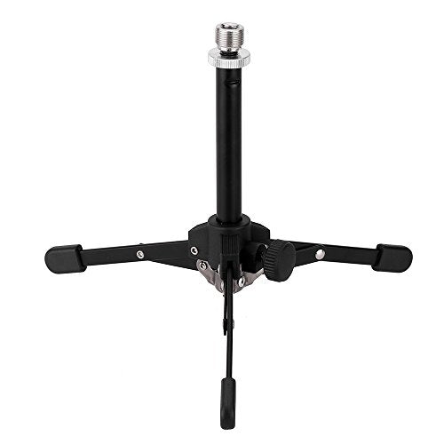 Mini Mic Stand Mini Foldable Desktop Tabletop Tripod Microphone Mic Stand Holder