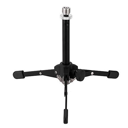 Mini Mic Stand Mini Foldable Desktop Tabletop Tripod Microphone Mic Stand Holder