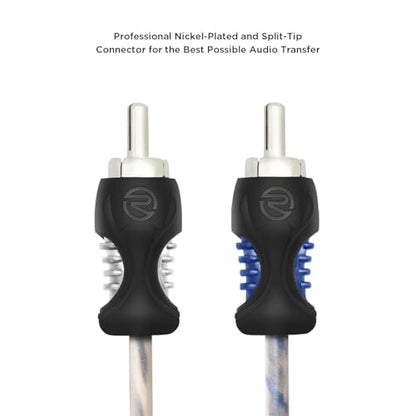 RECOIL RCI21 1ft 2-Channel RCA Audio Cable Twisted Pair Noise Reduction | 100% Oxygen Free Copper