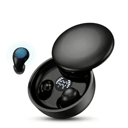 Invisible Sleep Earbuds, Mini Wireless Bluetooth Earbuds for Side Sleepers, Ultra-Light Ergonomic Design, Smart Touch Control, Auto Pairing, IPX5 Waterproof, Deep Bass Stereo Headphones（Black） - color: Black