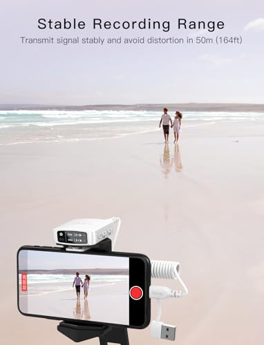 FIFINE M9W Wireless Lavalier Dual Lapel Microphone Kit for Vlog Interview | Condenser Clip-On Lapel Mic System, Charging Case, for Android Vlog YouTube TikTok Interview - color: White