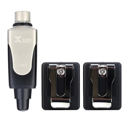 Xvive U45R2 Wireless in Ear Monitor System 5.8ghz IEM System, 1 Transmitter and 2 Bodypack Receiver, Black - color: U45R2 BLACK