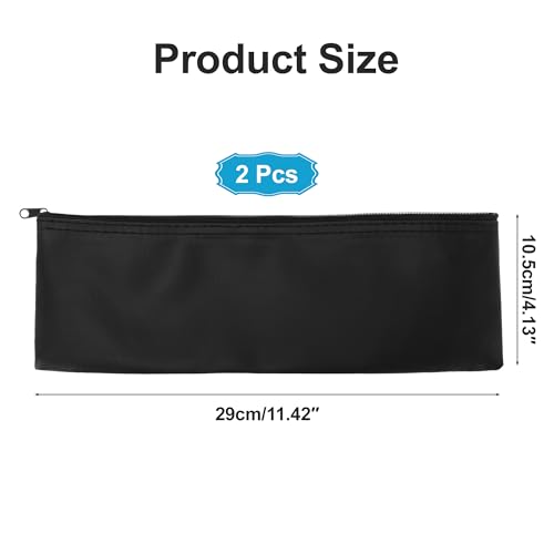 Microphone Bags, PU Leather Zipper Storage Pouch for Wireless Mic Protector, Portable Carrying Microphone Case, Black, 2 Pcs
