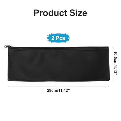Microphone Bags, PU Leather Zipper Storage Pouch for Wireless Mic Protector, Portable Carrying Microphone Case, Black, 2 Pcs