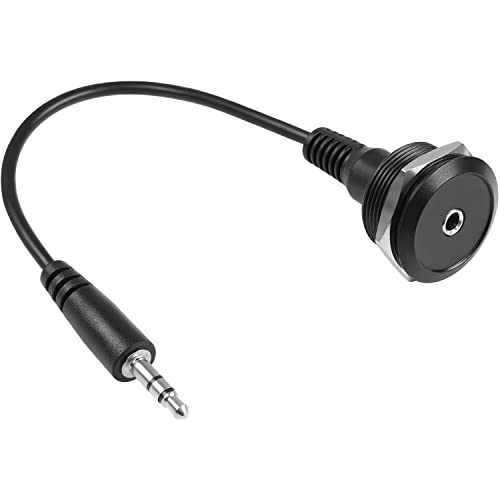 QIANRENON TRS 3.5mm Stereo Threaded Fixing Round Connector 1/8 TRS Male to Female Short Cable Panel Mount Headphone Adapter for Microphones Headphone - style: Male