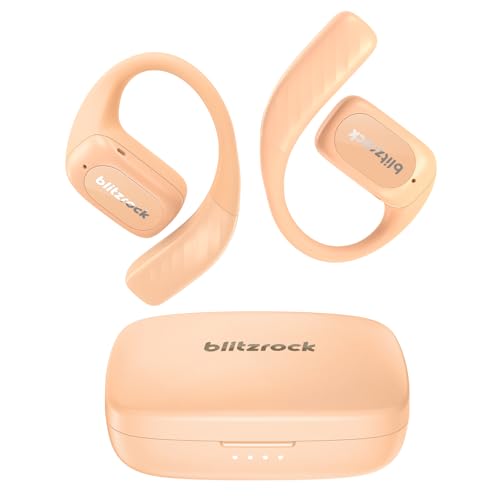 BlitzRock CT3 Open Ear Headphones Bluetooth 5.4, 32Hrs Playtime IPX5, 4-Mic ENC Clear Calls, Custom EQ App, Ergonomic Earhooks for Running/Cycling/Gym - color: Pink