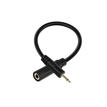 2.5mm to 3.5mm Adapter Cable，2 Pack 2.5mm Mono Male to 3.5mm TRS Female Audio Jack Short Cable for Smartphone Headphone etc(20cm
