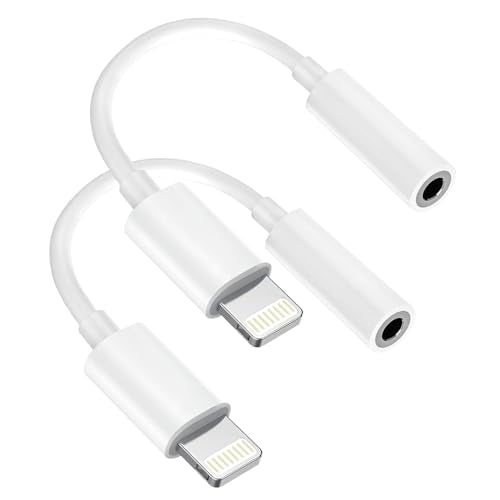 [Apple MFi Certified] 2 Pack for iPhone 3.5mm Headphones Adapter, Lightning to 3.5 mm Headphone/Earphone Jack Converter Audio Aux Dongle Compatible with iPhone 14 13 12 11 Pro XR XS Max X 8 7. - size: 2Pack
