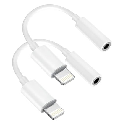 [Apple MFi Certified] 2 Pack for iPhone 3.5mm Headphones Adapter, Lightning to 3.5 mm Headphone/Earphone Jack Converter Audio Aux Dongle Compatible with iPhone 14 13 12 11 Pro XR XS Max X 8 7. - size: 2Pack