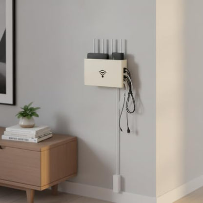 Wall-Mounted Audio-Visual Component Shelf, Carbon Steel Media Storage Rack in White, Fits 9.8 or 11.8 Inch Devices - size: 11.81 x 2.36 x 6.69 in