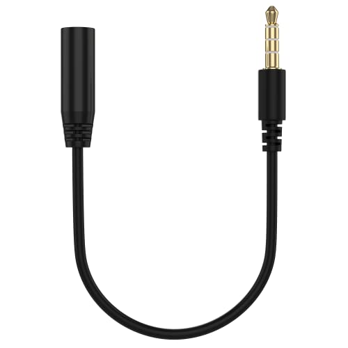 D & K Exclusives TRS to TRRS 3.5mm Male to 2.5mm Female Headphone Audio Microphone Adapter for iPhone/Android Smartphones and Tablets, Black