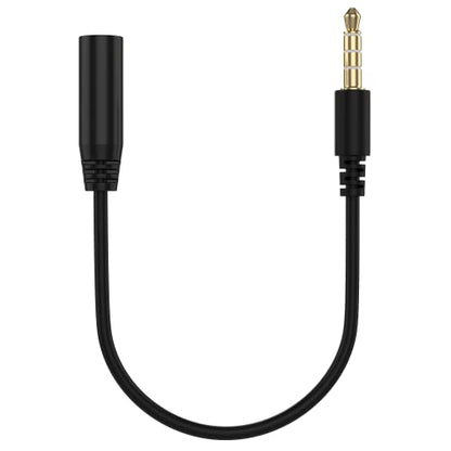 D & K Exclusives TRS to TRRS 3.5mm Male to 2.5mm Female Headphone Audio Microphone Adapter for iPhone/Android Smartphones and Tablets, Black