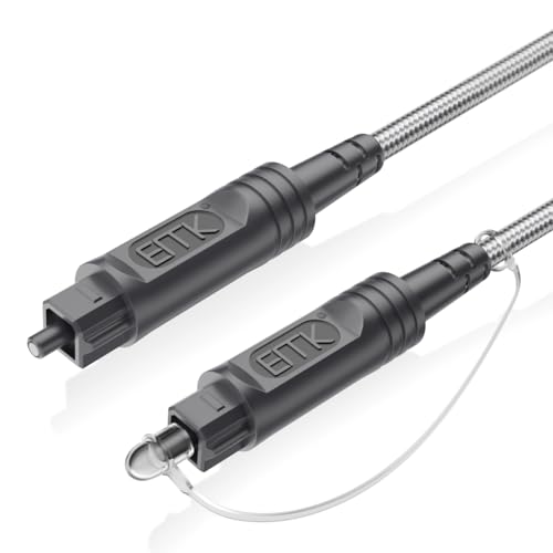 EMK Digital Optical Audio Cable-3Feet/1M Toslink Cable - Fiber Optic Cord for Home Theater,Sound bar,TV,Gaming Console,Musical Instrument,Projector,Speaker - size: Grey-3Feet/1M