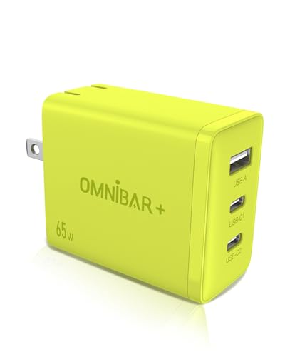 65W USB C Charger Block, 3-Port GaN Fast Wall Charger Power Adapter | 2 USB-C & 1 USB-A, Foldable Plug, PD 3.0 PPS Fast Charging, for iPhone 17/16/15, Galaxy S26/S25, Pixel 10/9, iPad & MacBook - color: Lime Green