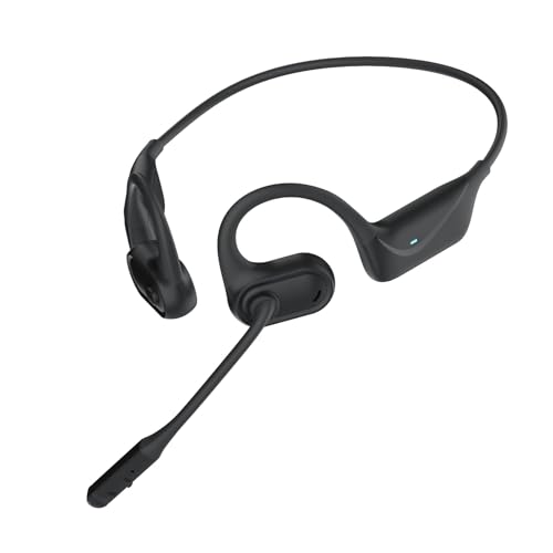 MONODEAL Open Ear Headphones with Mic, Wireless Headset with Microphone
