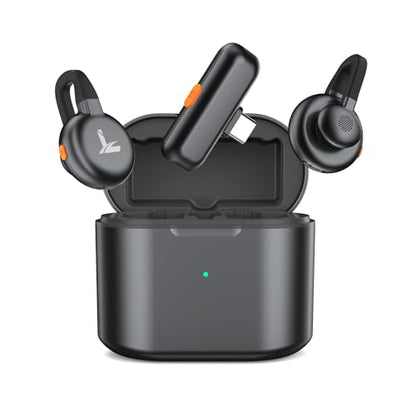 Wireless Lavalier Microphone for iPhone & Android, USB-C Mini Mic with AI Noise Canceling, 196ft Range, 50H Battery, Clip-On Lapel Mic for YouTube Vlog Interview Recording Content Creation
