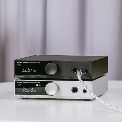 SMSL D100 HiFi Audio DAC Headphone Amplifier, ES9081 Chip XMOS XU-316 Desktop DAC, Full MQA DSD512 PCM768kHz, 4.4mm Balanced/6.35mm/RCA Output for PC Gaming Speakers