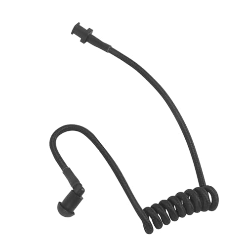 WODASEN Replacement Braided Nylon Fiber Acoustic Coil Tube Moisture Resistant Waterproof Color for Radio Earpiece (PureBlack-2) - color: PureBlack-2