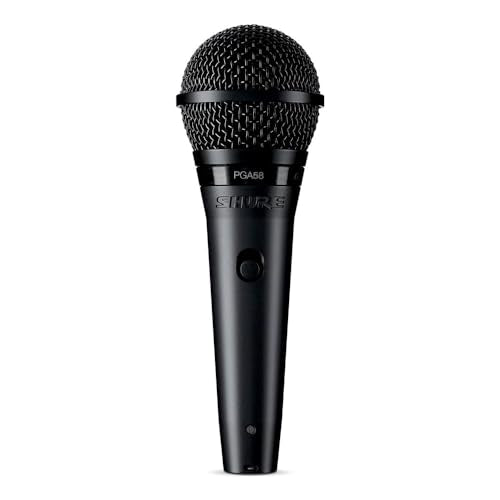 Shure PGA58 Dynamic Microphone - Handheld Mic for Vocals with Cardioid Pick-up Pattern, Discrete On/Off Switch, Stand Adapter and Zipper Pouch (PGA58-XLR) - style: 15' XLR-XLR Cable