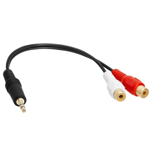3.5mm Mini Plug to 2 RCA Jack Gold Plated Y Adapter, 3.5mm Male to 2 Female Jack Stereo Audio Cable - color: 3.5mm M to 2 RCA F, size: Single