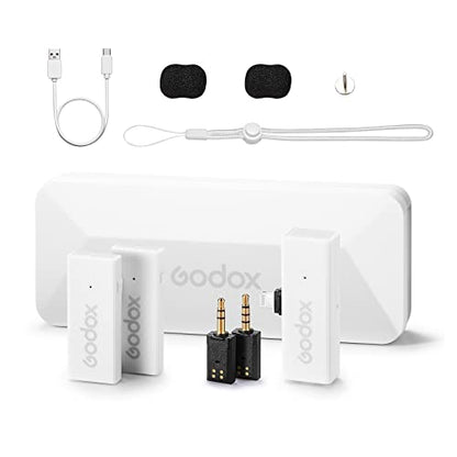 GODOX MoveLink Mini Wireless Microphone, 100m Range, 2.4GHz Noise Cancelling Mic, Omnidirectional Lavalier Microphone for Record Interviews, Vlogs | 2.4GHz Noise Cancelling, Omnidirectional Lapel Mic, 328ft Range, For Interview Vlog Shooting