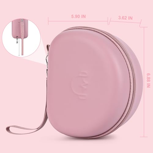Hard Headphone Case for JLab JBuds Lux ANC/Raycon The Everyday, Pink | Foldable Over-Ear Headphones Travel Carrying Case, Mesh Pocket, Hard Eva Shell - color: Pink