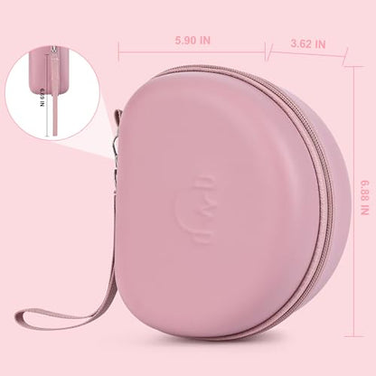 Hard Headphone Case for JLab JBuds Lux ANC/Raycon The Everyday, Pink | Foldable Over-Ear Headphones Travel Carrying Case, Mesh Pocket, Hard Eva Shell - color: Pink