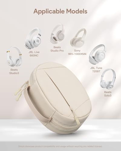Soft Case for Beats Studio Pro/Sony WH-1000XM4/ Sony WH-XB910N/ Beats Studio3 Headphone, Soft Shell Travel Protective Carrying Cover Storage Bag - color: Sandstone