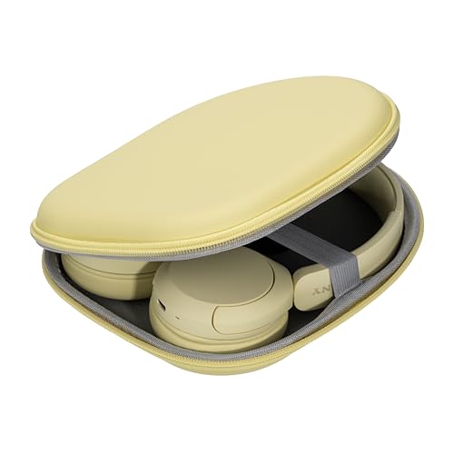 Ginsco Case Compatible with Sony WH-CH520 Wireless Headphones Bluetooth On-Ear Headset with Microphone, with JBL Tune 510BT/520BT/500BT Ultra-Slim Hard Shell Case for On Ear Headphones (Butter Yellow) - color: Butter Yellow