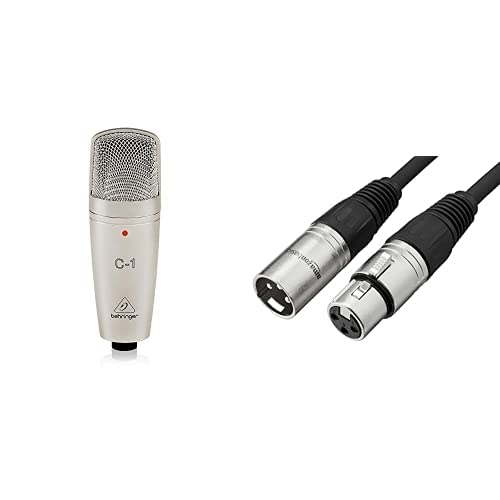 Behringer C-1 Medium-Diaphragm Condenser Microphone + Amazon Basics XLR Microphone Cable Bundle