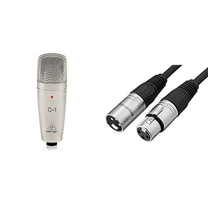 Behringer C-1 Medium-Diaphragm Condenser Microphone + Amazon Basics XLR Microphone Cable Bundle