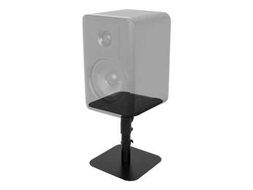 Monoprice Desktop Freestanding Speaker Stands Pair Adjustable with Cable Management, for Medium/Large Bookshelf Studio Monitor Speakers
