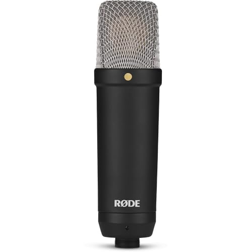 Rode NT1 Signature Series Large-Diaphragm Condenser Microphone (Black) Bundle with MS-5230F Tripod Microphone Stand with Fixed Boom and Polsen Studio Monitor Headphones