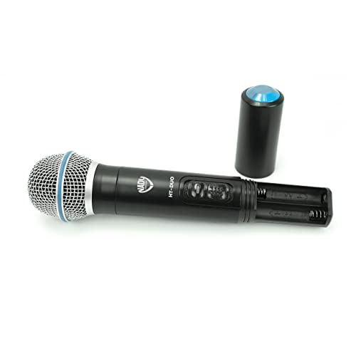 Nady DKW-Duo-HT Channel (B/D) VHF Dual Wireless Handheld Microphone System – Includes 2 Microphones, AC Adapter and Audio Cable