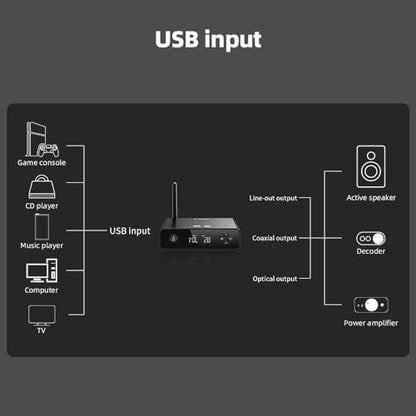 FiiO BR13 HiFi Bluetooth 5.1 Music Receiver Long Range Bluetooth Adapter with USB DAC, LDAC/aptX Low Latency, OLED Display & RCA Optical Coaxial Output for Home Stereo,PC/TV