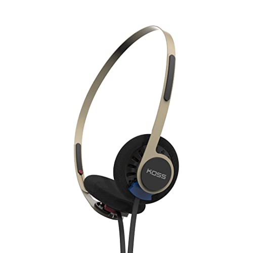 Koss KPH40 Utility On-Ear Headphones, Rhythm Beige, Interchangeable Cord | Lightweight, Ultra-Wide Frequency Response, Stainless Steel Adjustable Headband - color: Rhythm Beige