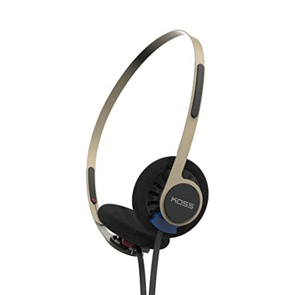 Koss KPH40 Utility On-Ear Headphones, Rhythm Beige, Interchangeable Cord | Lightweight, Ultra-Wide Frequency Response, Stainless Steel Adjustable Headband - color: Rhythm Beige