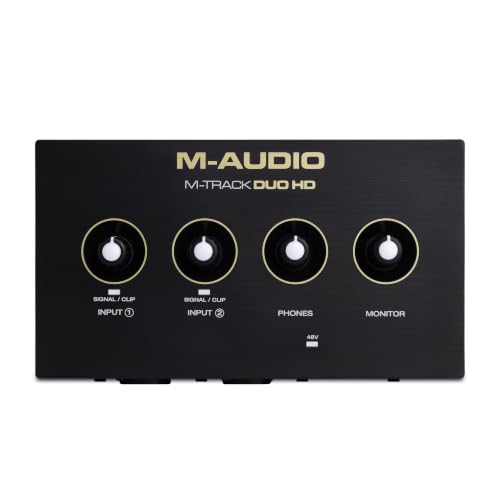 M-AUDIO M-Track Duo HD USB-C Audio Interface | 2 XLR/TRS Inputs, 2 TRS Outputs, 24-Bit/192kHz, Software Suite, for Production and Recording - size: HD Audio Interface, style: Interface Only