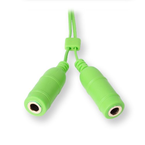 ReTrak Retractable Headphones Splitter, Green (ETCABLESPLGN) - color: Green