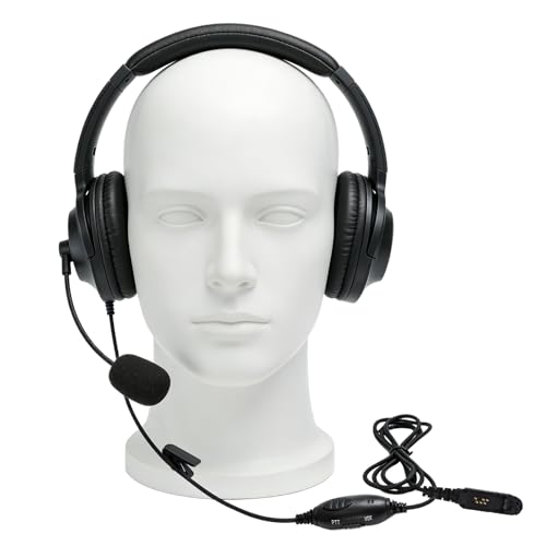 Walkie Talkie Overhead Headset Noise Cancelling Headphone Double Ear Reduction Earpiece Sound Cancellation with Boom Mic PTT VOX for XPR3000 XPR3000e XPR3300 XPR3300e XPR3500 XPR3500e Radio