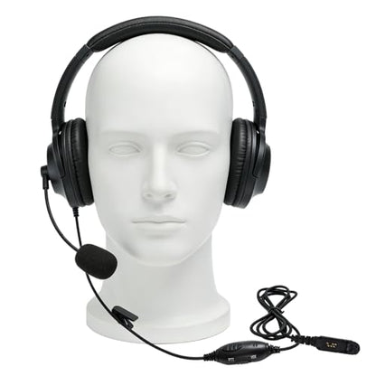 Walkie Talkie Overhead Headset Noise Cancelling Headphone Double Ear Reduction Earpiece Sound Cancellation with Boom Mic PTT VOX for XPR3000 XPR3000e XPR3300 XPR3300e XPR3500 XPR3500e Radio