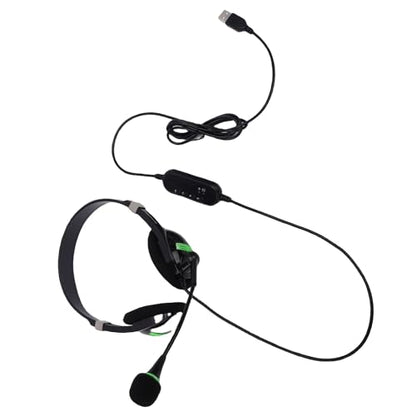 Gaming Headset, Lightweight 70g Design with Noise Cancelling Microphone USB Headset, Wired with in Line Control for PC Laptop Office Work Call Center