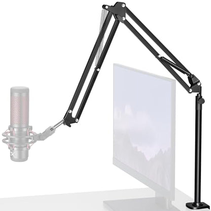 InnoGear Mic Stand Desk Overhead Desktop Microphone Boom Arm for Blue Yeti | Overhead Positioning, 3.3 lbs Weight Capacity, Foldable, Extendable, Rotatable, Easy to Install, Work with Blue Yeti - color: Black, style: High-profile