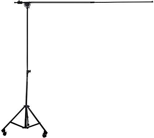 AxcessAbles Heavy Duty Microphone Boom Stand with Weighted Tripod Base | 80-inch Height Overhead Mic Stand | 96 Inch Boom Arm Stand | Shotgun Video Mic Stand | All Metal, No Plastic Parts - size: Tripod with Wheels