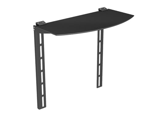 Monoprice TV Mounted Glass Shelf, Allows Above or Below TV Mounting of Blu-Ray Player, Cable Box, Game Console, Streaming Device, Soundbar, or Center Speaker (Max 22 lbs, VESA 400x300) Black
