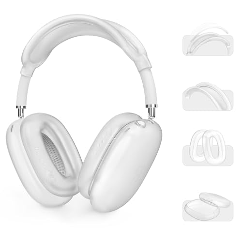 AHASTYLE Silicone Case Cover for AirPods Max Headphones (USB-C/Lightning) - color: Matte Clear