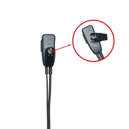 2.5mm 1-Pin walkie talkies Earpiece Headse with PTT Mic Compatible with T600/T260/T200 Talkabout Two-Way Radios (C-Shape, 10pack)