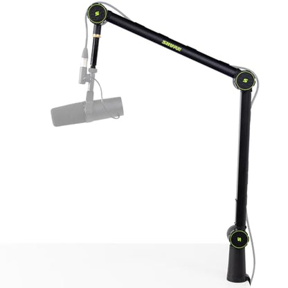 Shure by Gator Deluxe Broadcast Desktop Mic Boom Arm (SH-BROADCAST1) | Fully adjustable with a quiet 360-degree arm for podcasts and streaming. Compatible with MV7 & SM7B