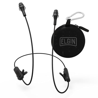 Elgin Ruckus Wireless Bluetooth Earplug Headphones, Ear Plug Earbuds | 25 dB, Noise Cancelling Mic, 12 Hour Battery, IP65 Sweatproof, OSHA Compliant Hearing Protection, Work Safety - color: Stealth Black
