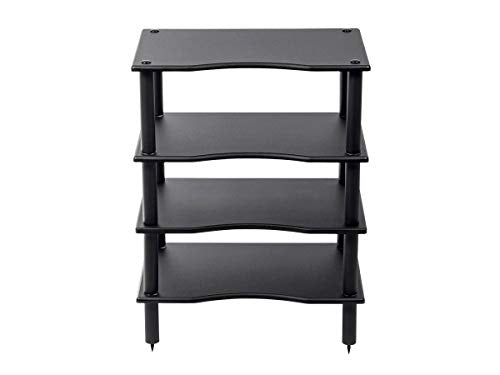 Monolith 4 Tier Shelf Audio Stand - Open Air Storage, Modular Design, Sturdy, Compatible with Bose, Polk, Sony, Yamaha, Pioneer and Others, Black - color: Black, size: Regular